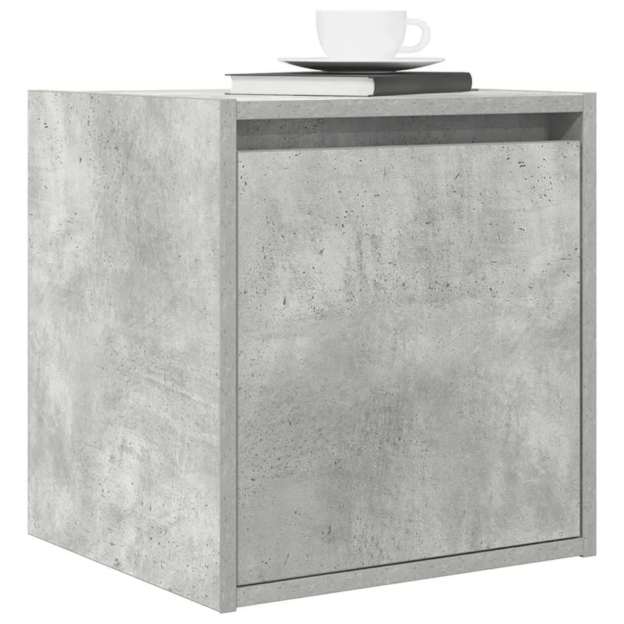 Table de chevet murale gris béton 38x34x40 cm - 4