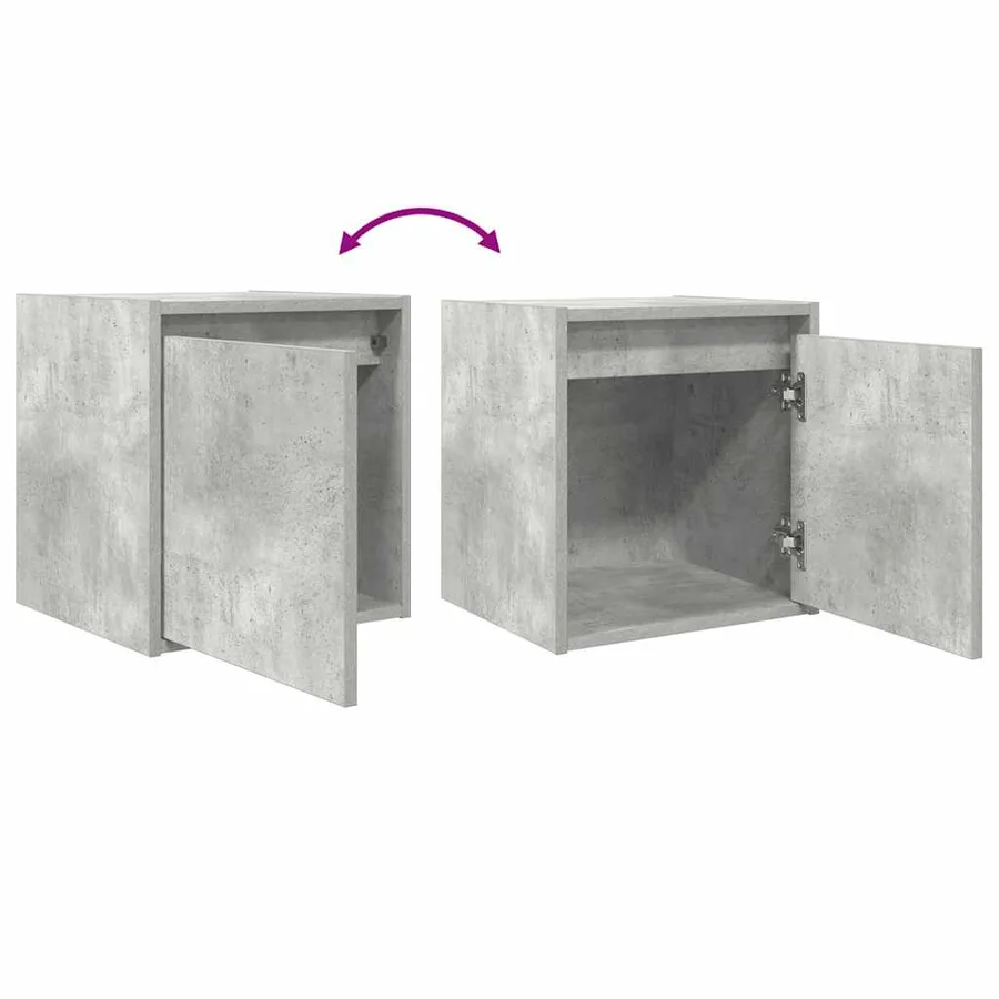 Table de chevet murale gris béton 38x34x40 cm - 9
