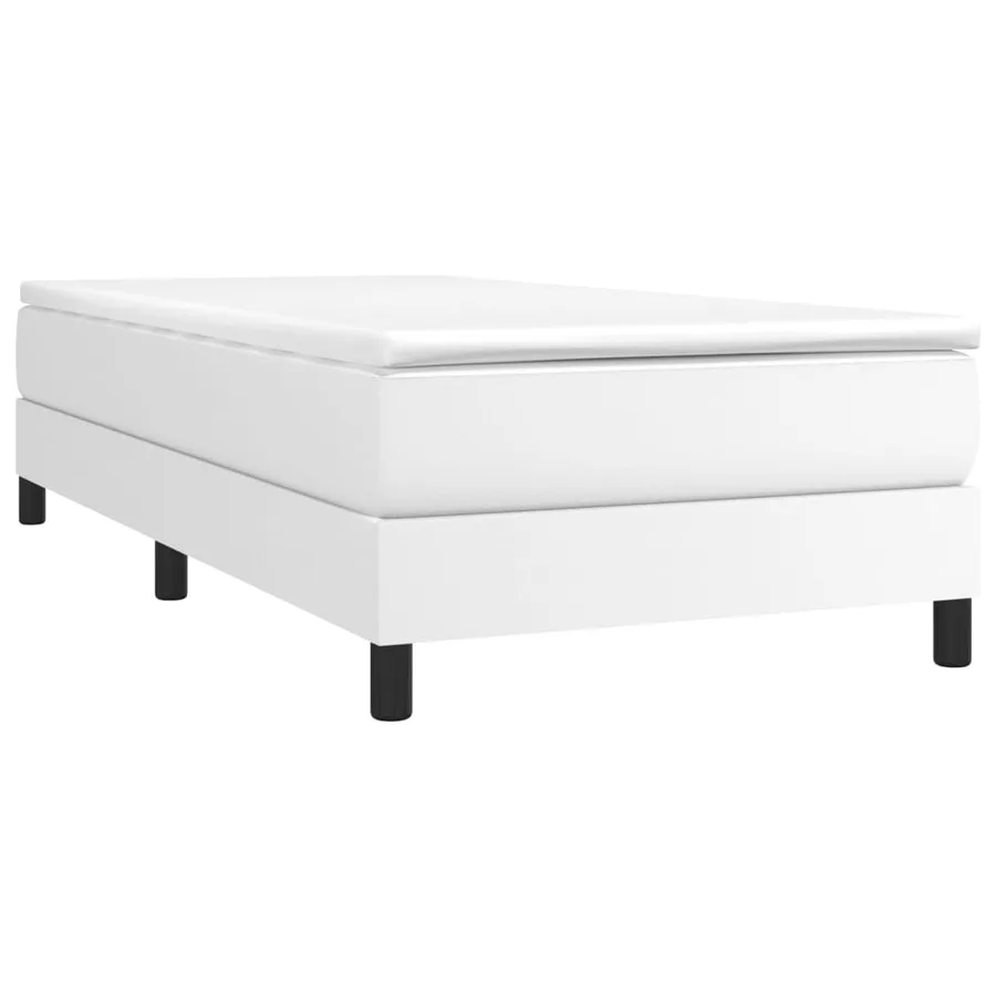 Sommier à lattes de lit avec matelas Blanc 100x200cm Similicuir - 3
