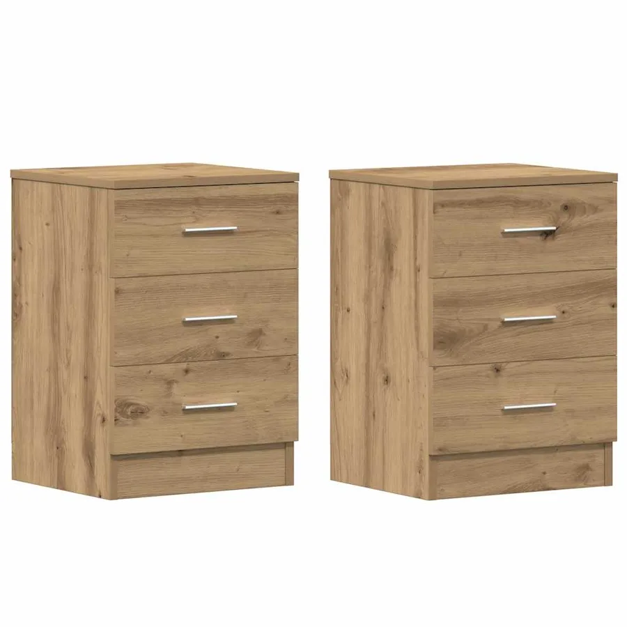 Tables de chevet 2 pcs chêne artisanal 38x35x55 cm - 2