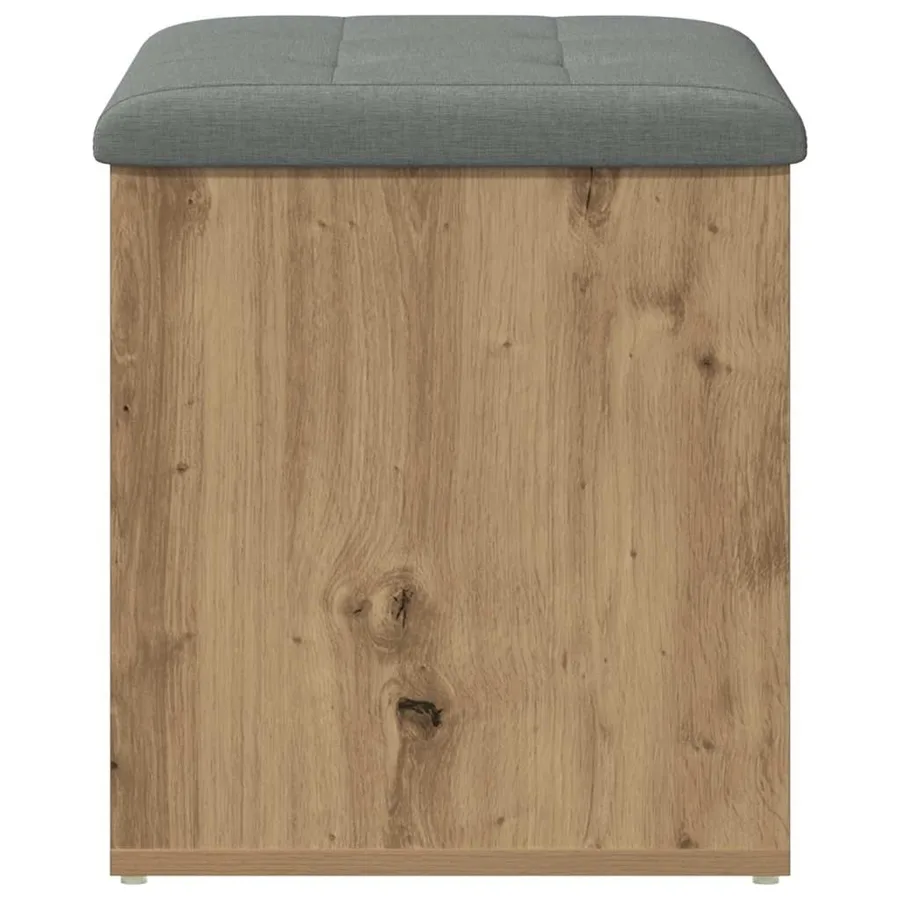 Banc de rangement chêne artisanal 62x42x45 cm bois d'ingénierie - 4