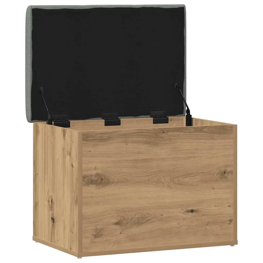 Banc de rangement chêne artisanal 62x42x45 cm bois d'ingénierie - 7