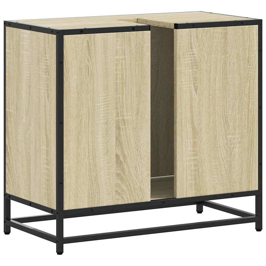 Meuble de salle de bain avec lavabo Chêne Sonoma 65 x 33 x 60 cm Bois d'ingénierie - 8