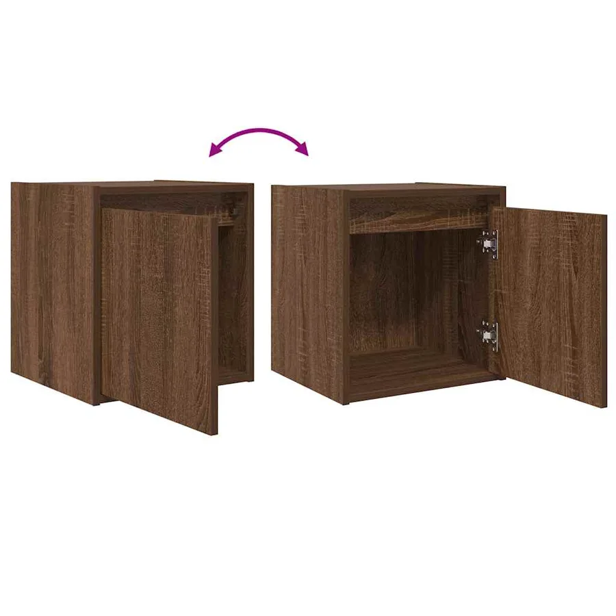 Tables de chevet murales 2 pcs chêne marron 38x34x40 cm - 10