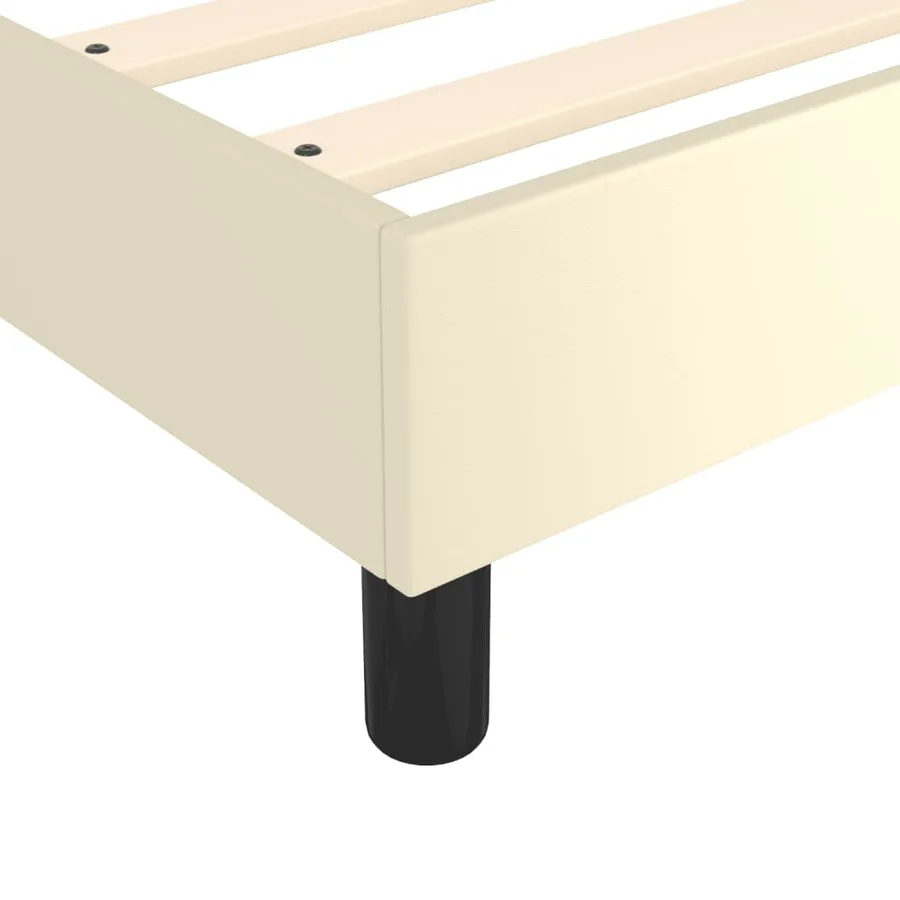 Sommier à lattes de lit avec matelas Crème 80x200 cm Similicuir - 7