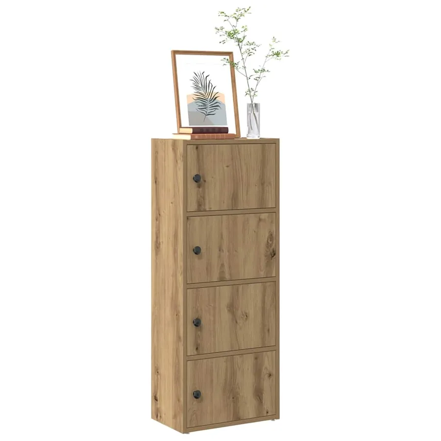 Bibliothèque chêne artisanal 40x24x102 cm bois d'ingénierie