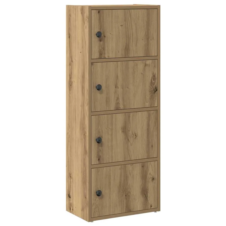 Bibliothèque chêne artisanal 40x24x102 cm bois d'ingénierie - 2