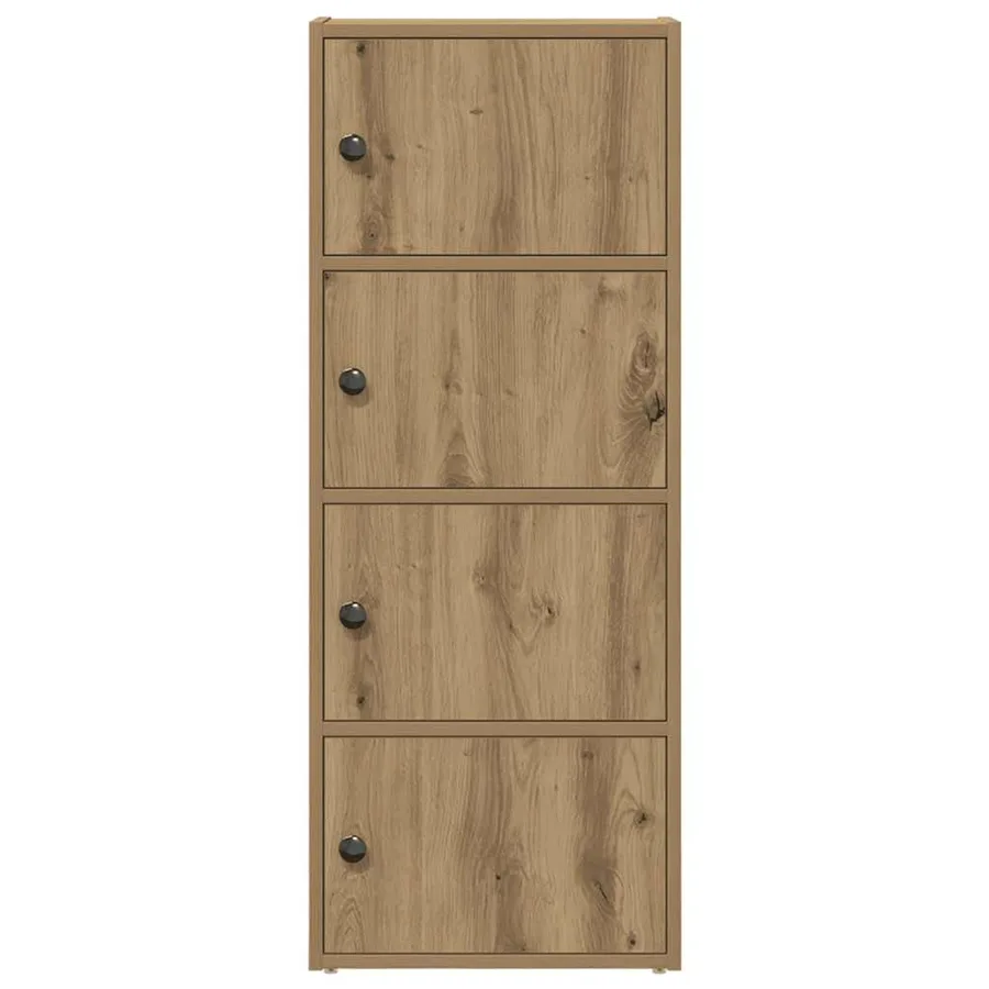 Bibliothèque chêne artisanal 40x24x102 cm bois d'ingénierie - 4