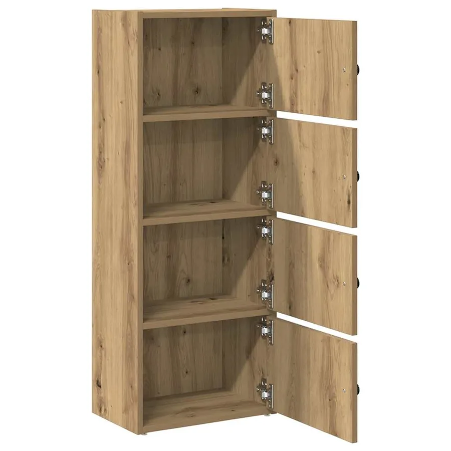 Bibliothèque chêne artisanal 40x24x102 cm bois d'ingénierie - 5