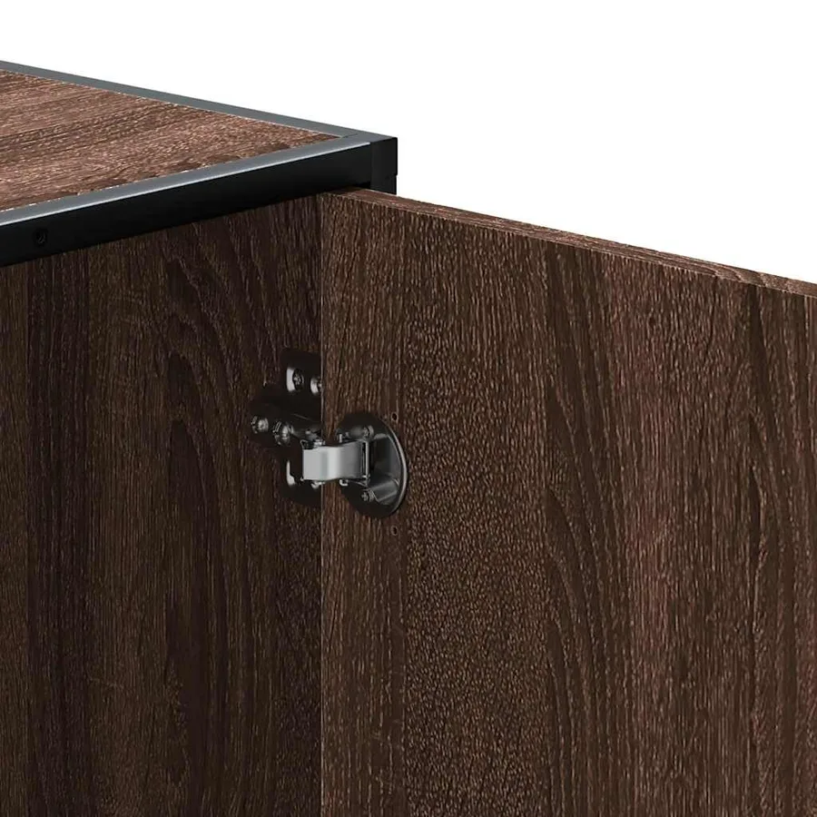 Banc à chaussures chêne marron bois d'ingénierie et métal - 10