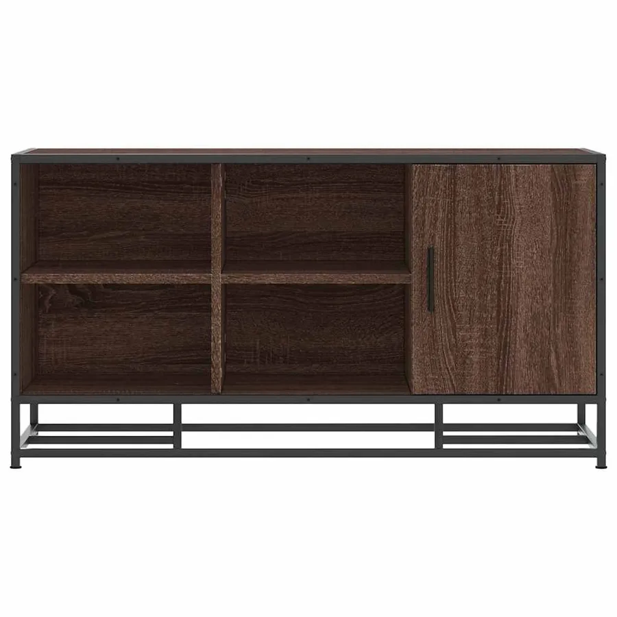 Banc à chaussures chêne marron bois d'ingénierie et métal - 4