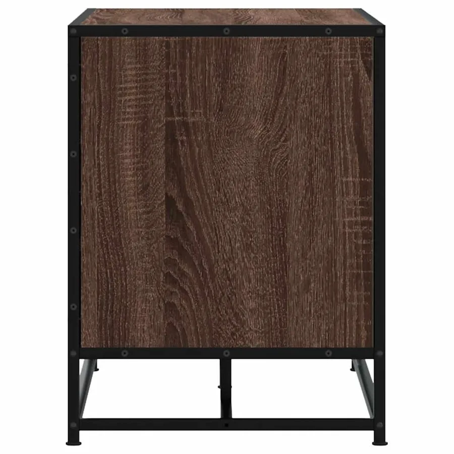 Banc à chaussures chêne marron bois d'ingénierie et métal - 7