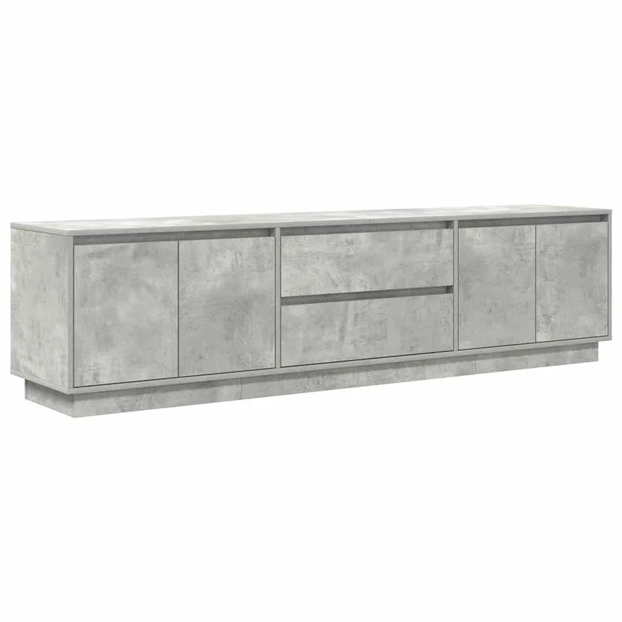 Meuble TV avec lumières LED gris béton 193,5x41x50 cm - 3