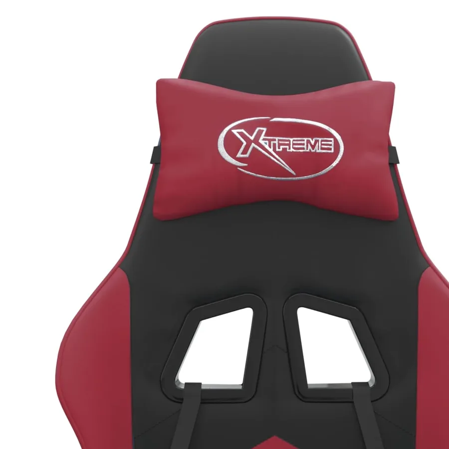 Chaise de jeu Noir et rouge bordeaux Similicuir - 10