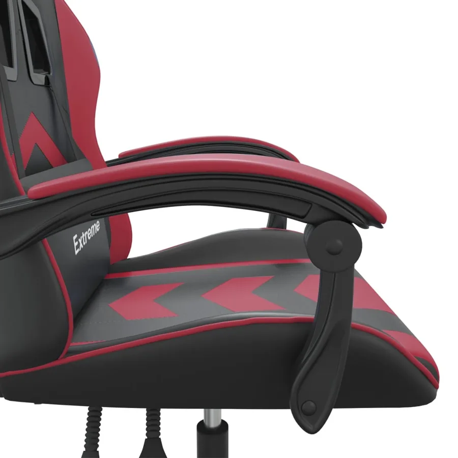 Chaise de jeu Noir et rouge bordeaux Similicuir - 11