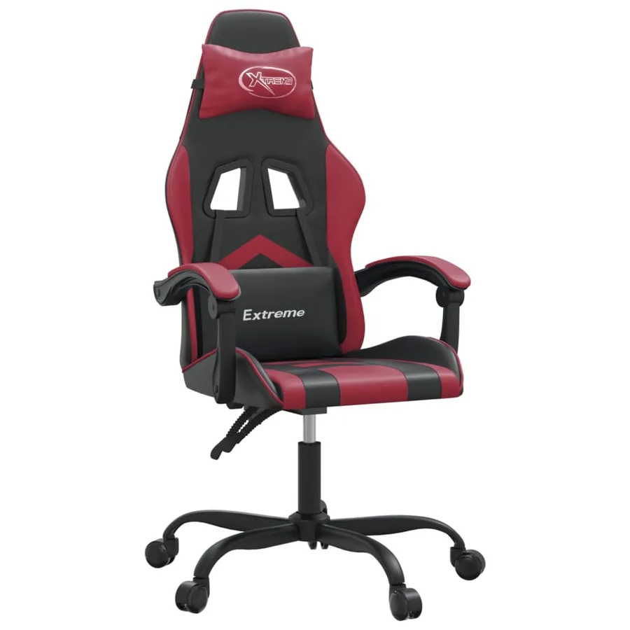 Chaise de jeu Noir et rouge bordeaux Similicuir - 2