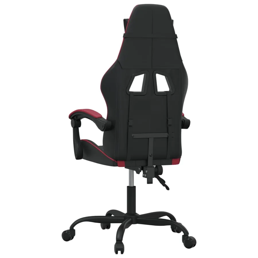 Chaise de jeu Noir et rouge bordeaux Similicuir - 5