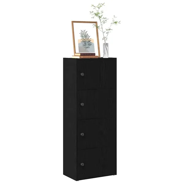 Bibliothèque chêne noir 40x24x102 cm bois d'ingénierie