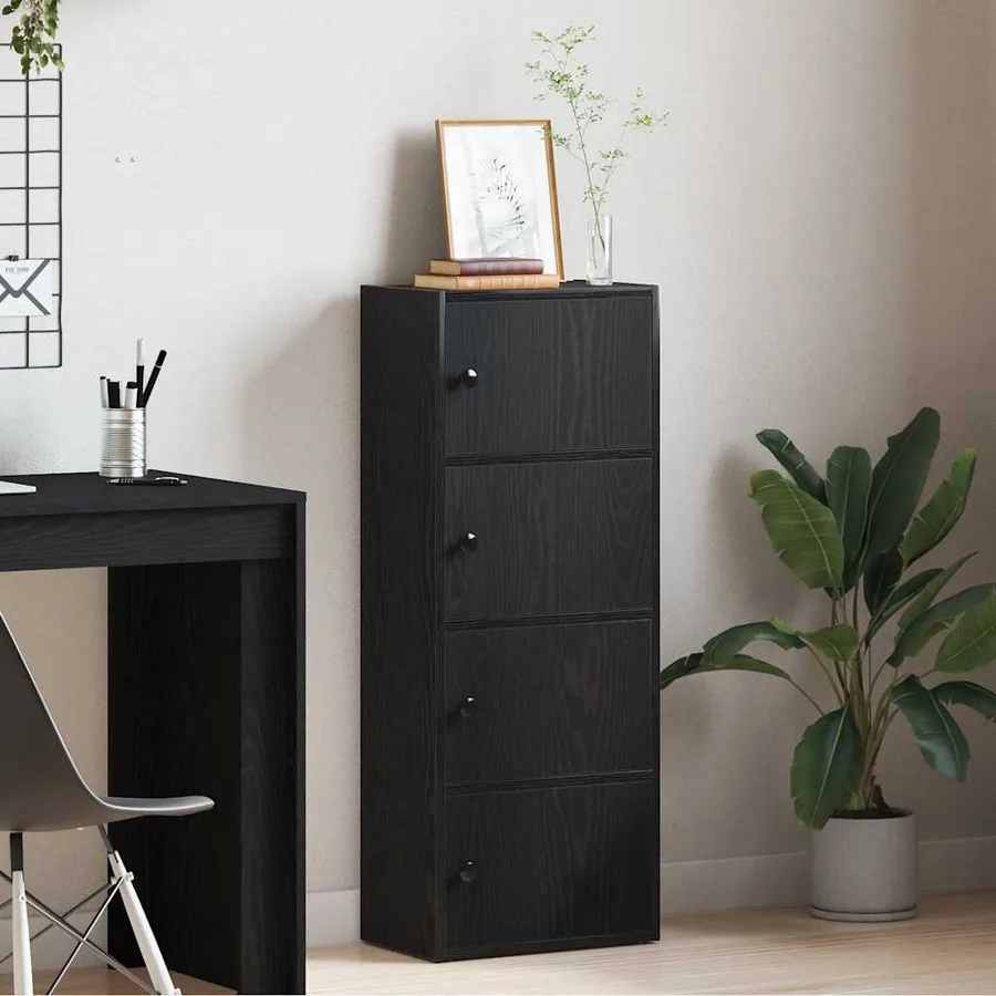 Bibliothèque chêne noir 40x24x102 cm bois d'ingénierie - 3