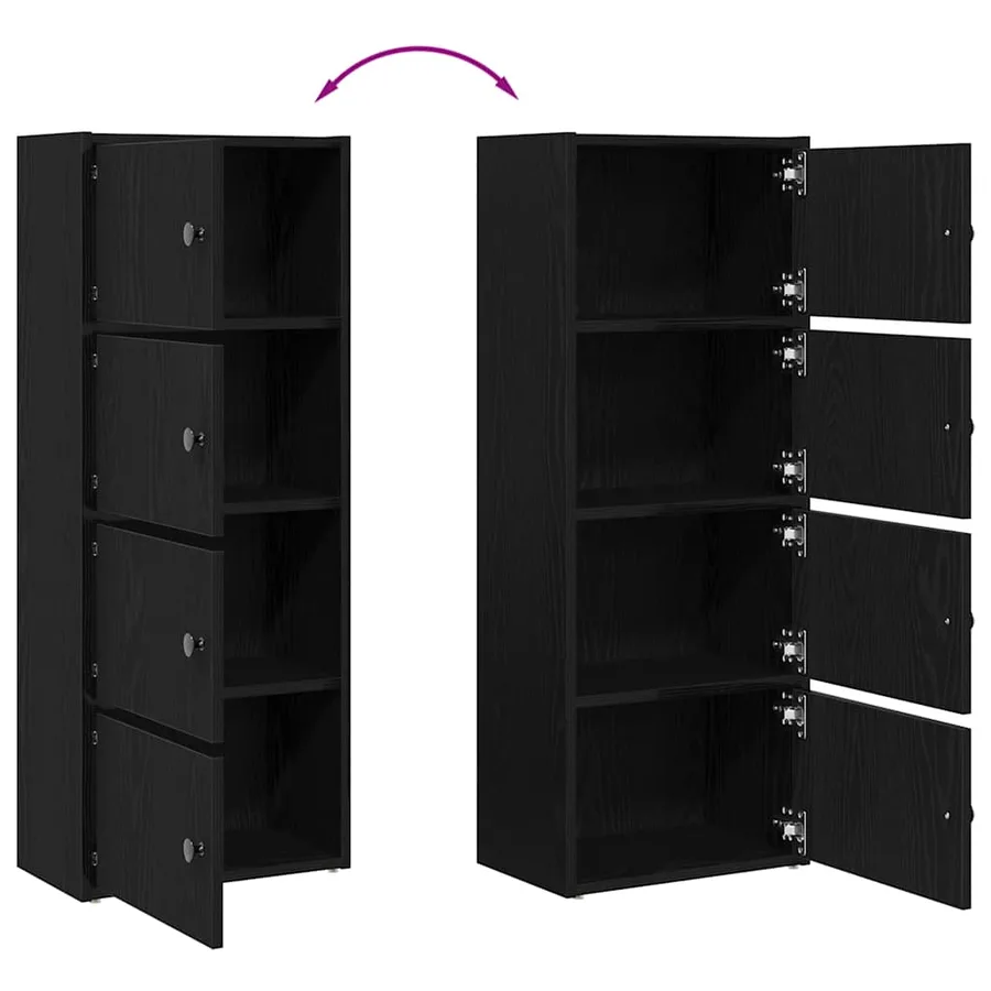 Bibliothèque chêne noir 40x24x102 cm bois d'ingénierie - 8