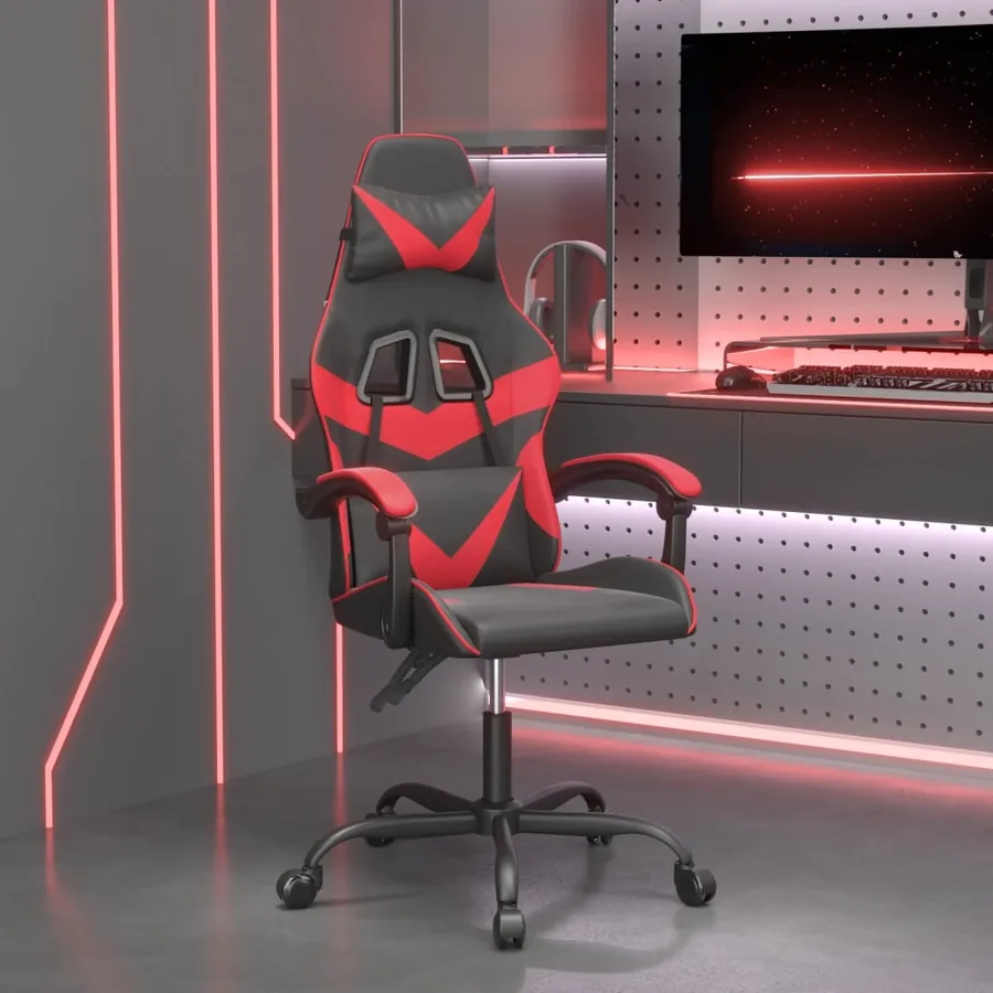 Chaise de jeu Noir et rouge Similicuir