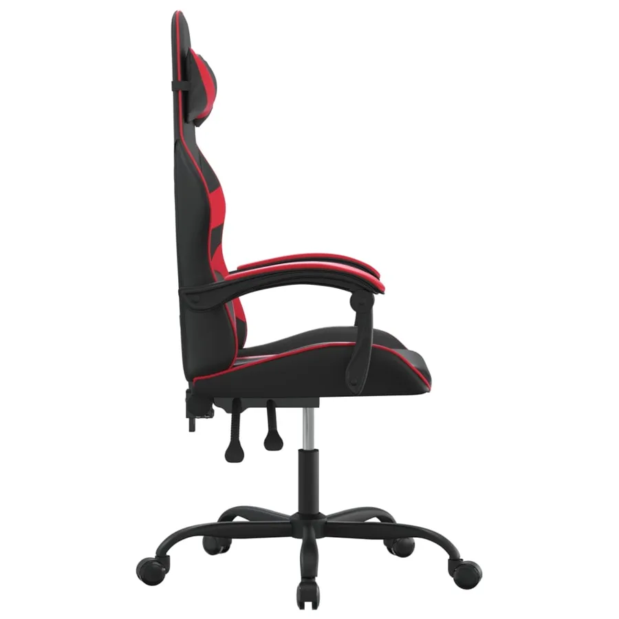 Chaise de jeu Noir et rouge Similicuir - 4