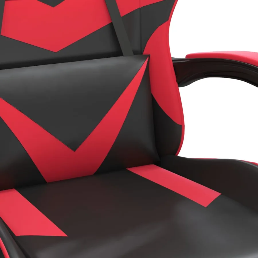 Chaise de jeu Noir et rouge Similicuir - 8