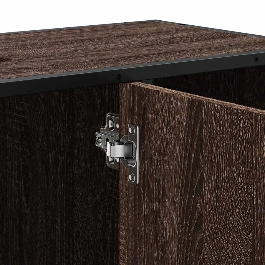 Armoire lavabo de salle de bain chêne marron bois d'ingénierie - 10