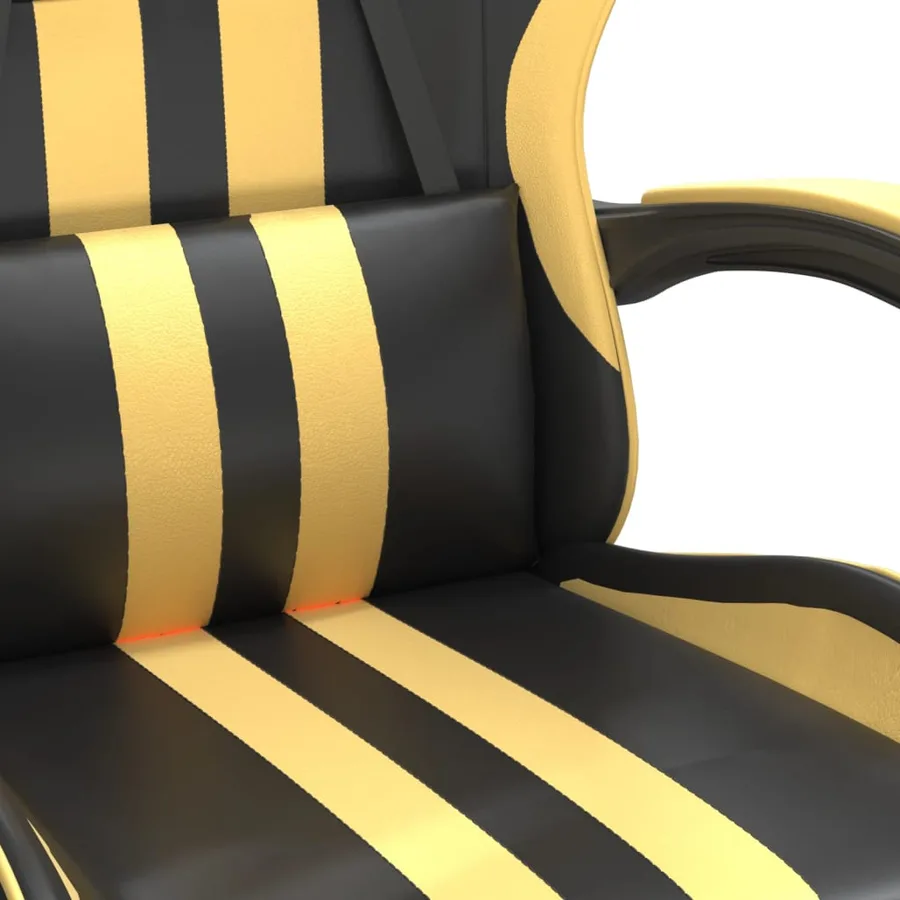 Chaise de jeu Noir et doré Similicuir - 8
