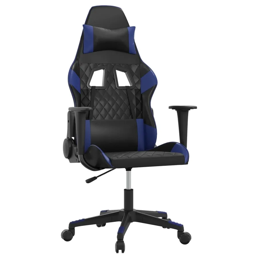 Chaise de jeu Noir et bleu Similicuir - 2