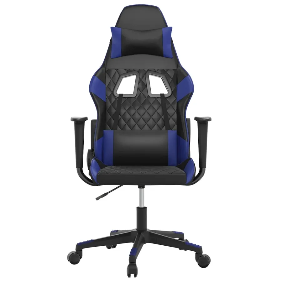 Chaise de jeu Noir et bleu Similicuir - 3