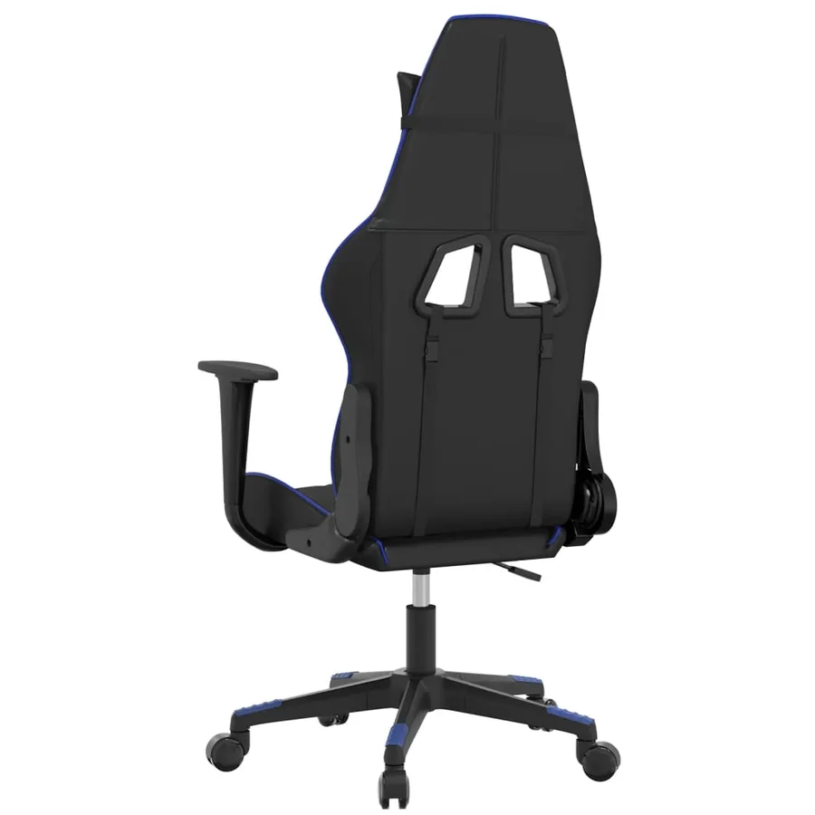 Chaise de jeu Noir et bleu Similicuir - 5