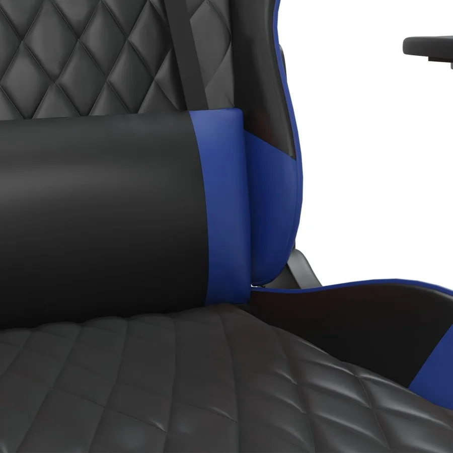 Chaise de jeu Noir et bleu Similicuir - 8