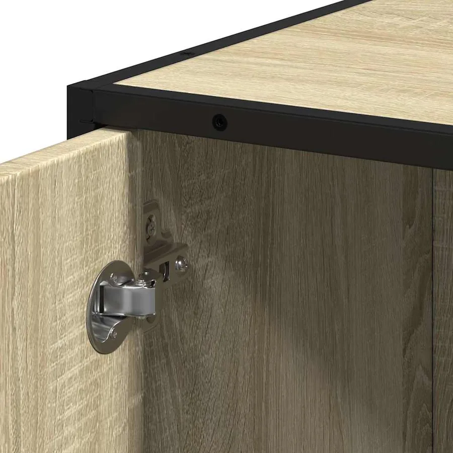 Armoire de salle de bain chêne sonoma bois d'ingénierie métal - 10