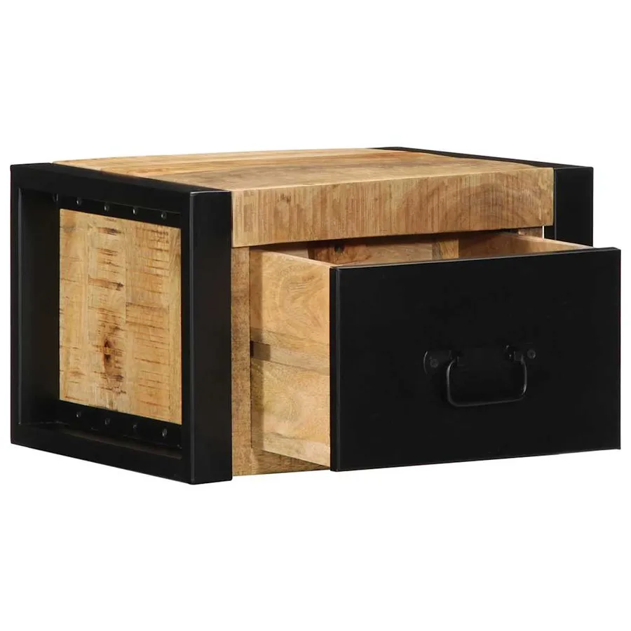 Table de chevet 40x35x25 cm bois massif de manguier brut - 4