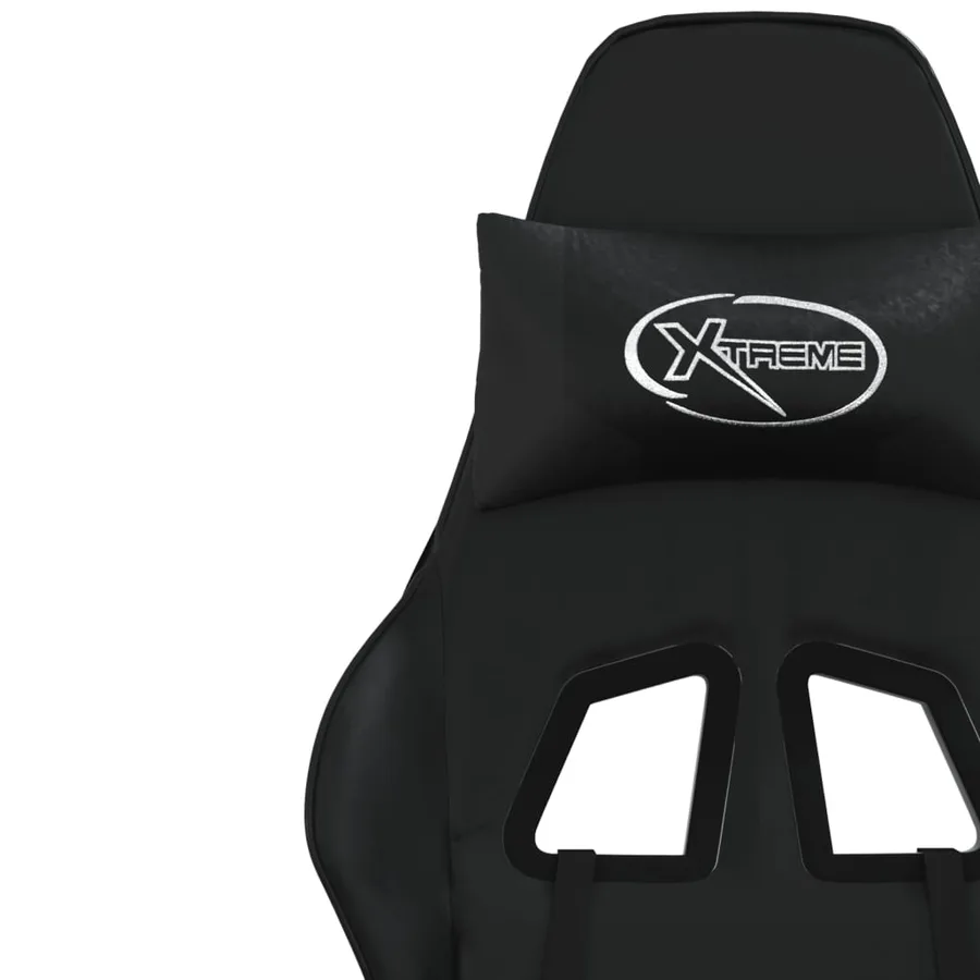 Chaise de jeu avec repose-pied Noir Similicuir - 12
