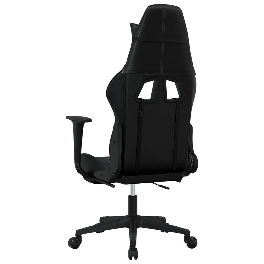 Chaise de jeu avec repose-pied Noir Similicuir - 5