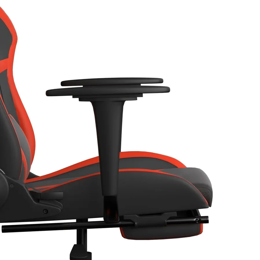 Chaise de jeu avec repose-pied Noir et rouge Similicuir - 11