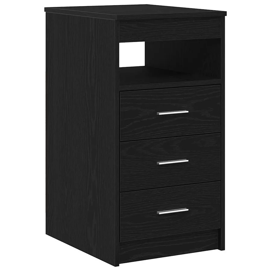 Meuble à tiroirs en chêne noir 40x50x76 cm bois d'ingénierie - 2