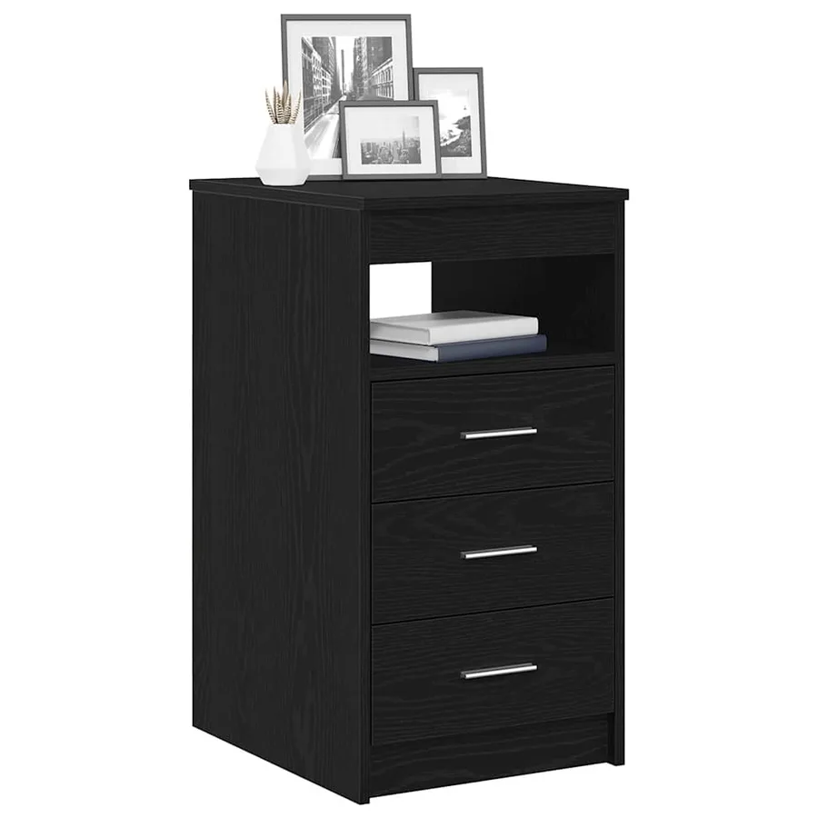 Meuble à tiroirs en chêne noir 40x50x76 cm bois d'ingénierie - 4