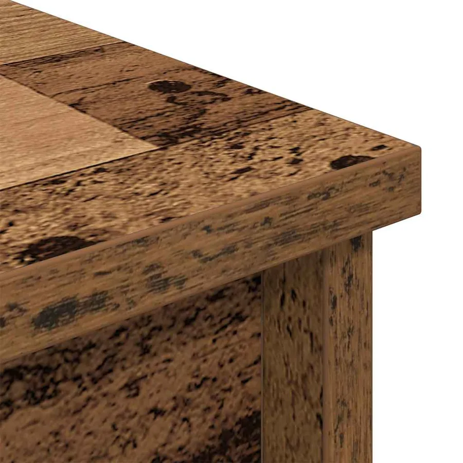 Buffet haut vieux bois 70x35x180 cm bois d'ingénierie - 9