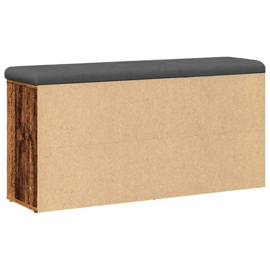 Banc à chaussures vieux bois 102x32x50 cm bois d'ingénierie - 6