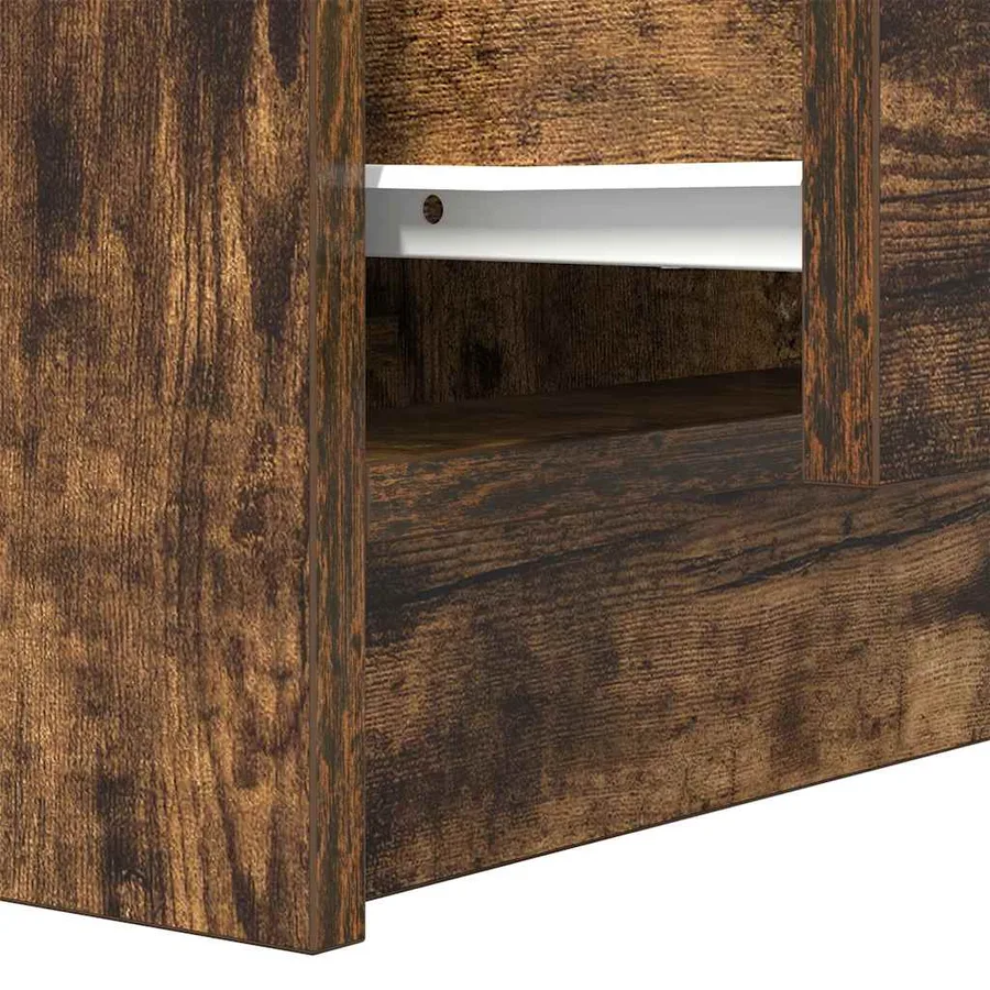 Tables de chevet avec 2 tiroirs 2 pcs chêne fumé 38x34x80 cm - 10