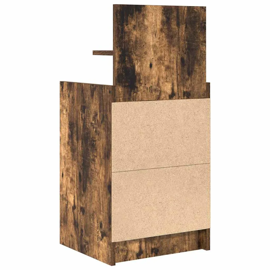 Tables de chevet avec 2 tiroirs 2 pcs chêne fumé 38x34x80 cm - 8