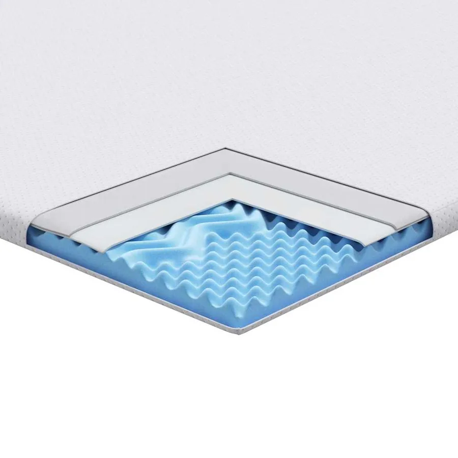 Surmatelas Blanc 80 x 200 cm Tissu Jacquard - 10