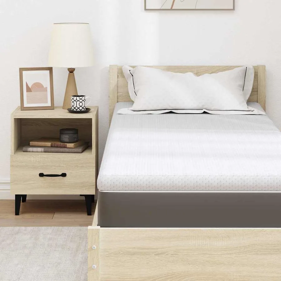 Surmatelas Blanc 80 x 200 cm Tissu Jacquard - 7