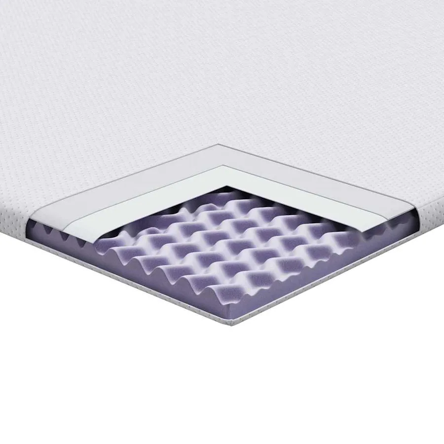 Surmatelas Blanc 140 x 190 cm Tissu Jacquard - 11