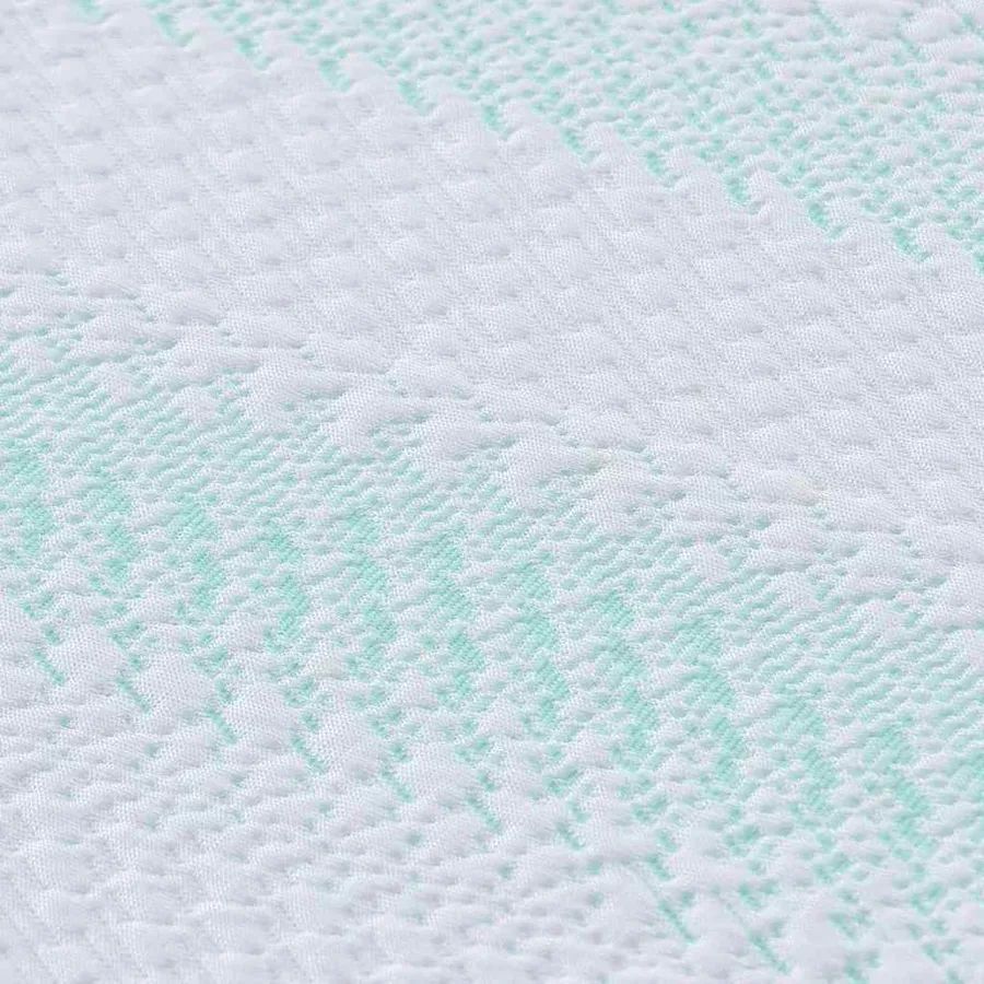 Surmatelas Blanc et vert 140 x 190 cm Tissu Jacquard - 10