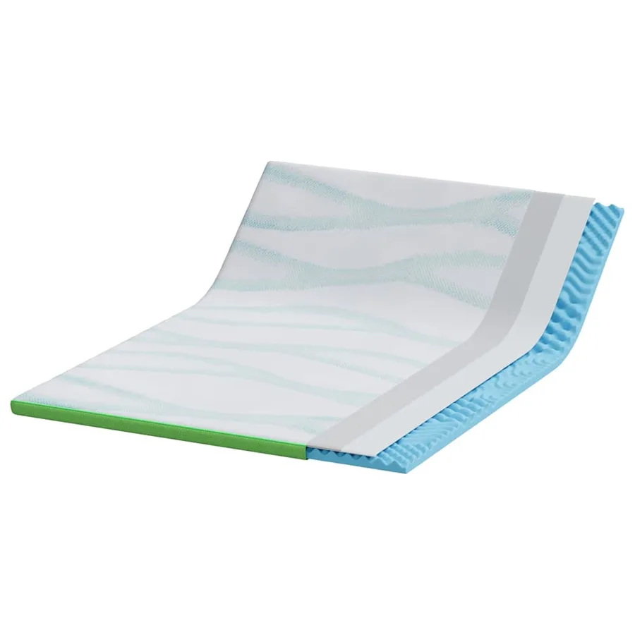 Surmatelas Blanc et vert 140 x 190 cm Tissu Jacquard - 4