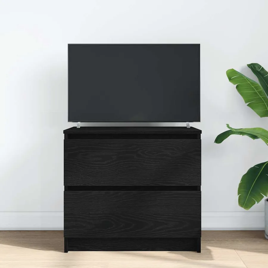 Meuble TV noir 60x35x54 cm bois d'ingénierie - 3